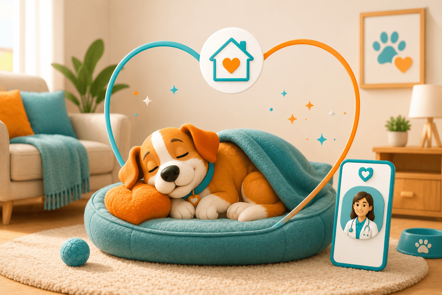 Pet parent caring for their dog's dental health at home